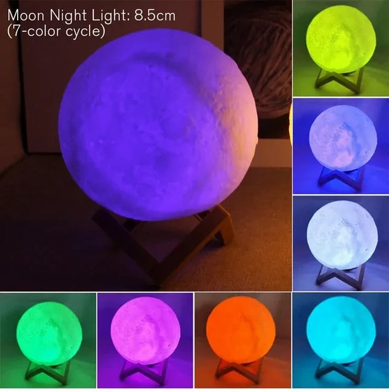 TucksTrends™ 8cm LED Moon Lamp – Battery-Powered Night Light & Decor