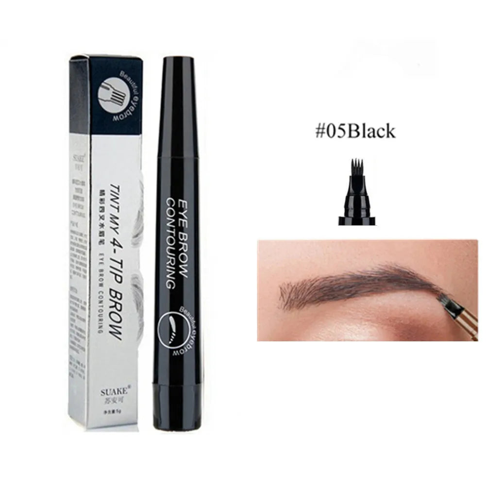 4D Microblading Eyebrow Pen – Long-Lasting, 4-Fork Tip for Natural Brows