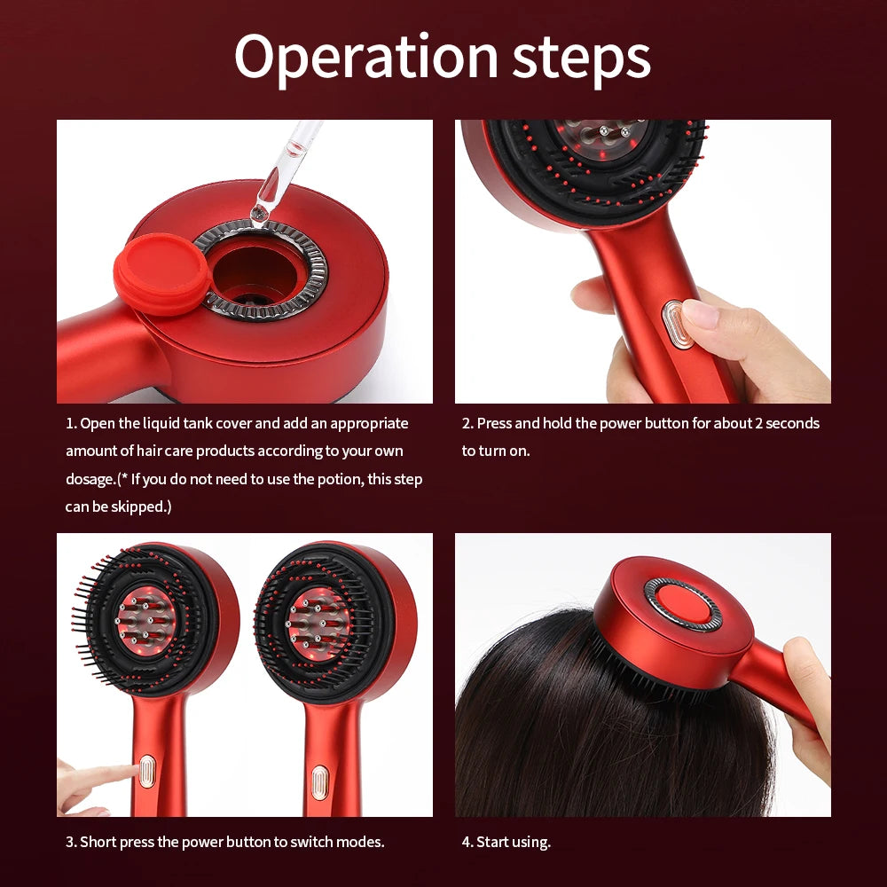 Electric Scalp Massage Comb – Red Light Therapy & Hair Growth Stimulator