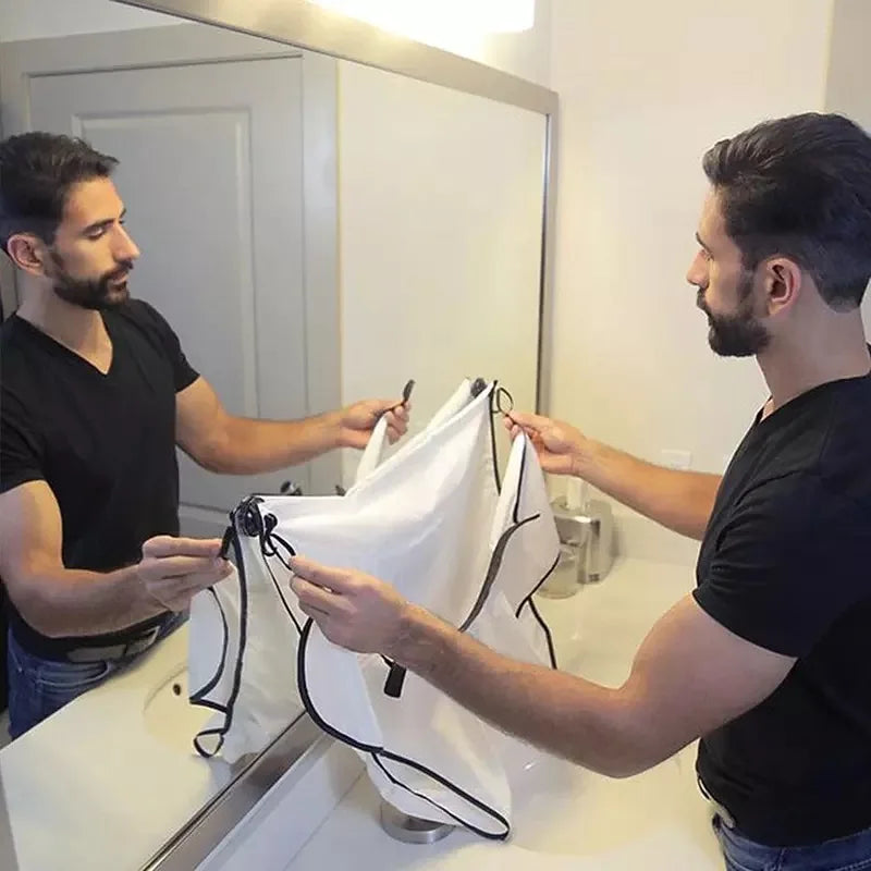 Beard Catcher Shaving Apron – Hair Trimming Bib for Easy Cleanup