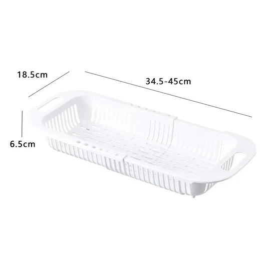 Retractable Sink Storage Rack – Drain Basket Bowl and Fruit Basin Organizer