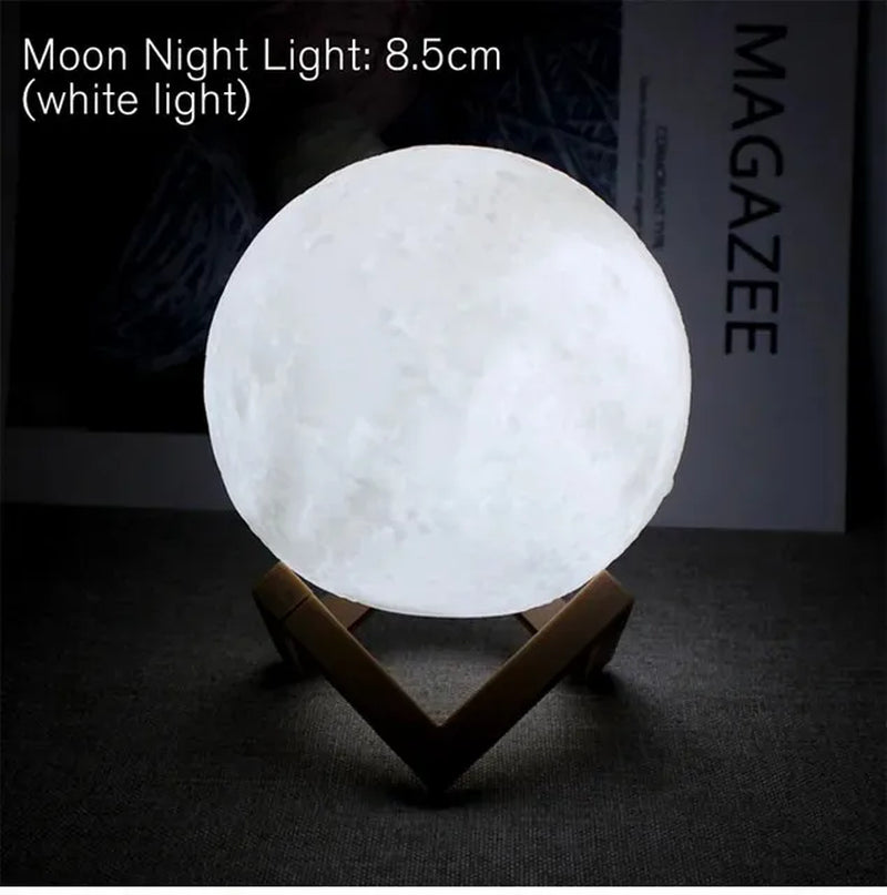 TucksTrends™ 8cm LED Moon Lamp – Battery-Powered Night Light & Decor