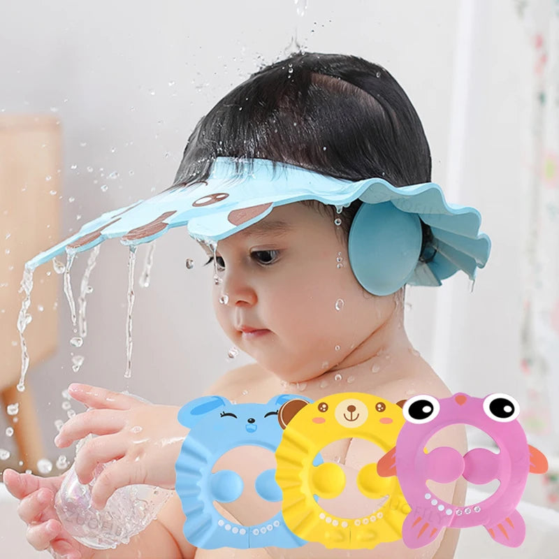 Adjustable Baby Shower Cap – Soft Hair Wash Hat with Ear Protection