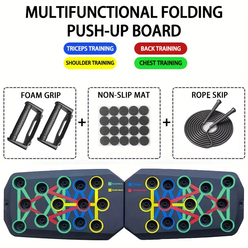 Foldable Push-Up Board – Portable Multifunctional Fitness Equipment for Upper Body Training