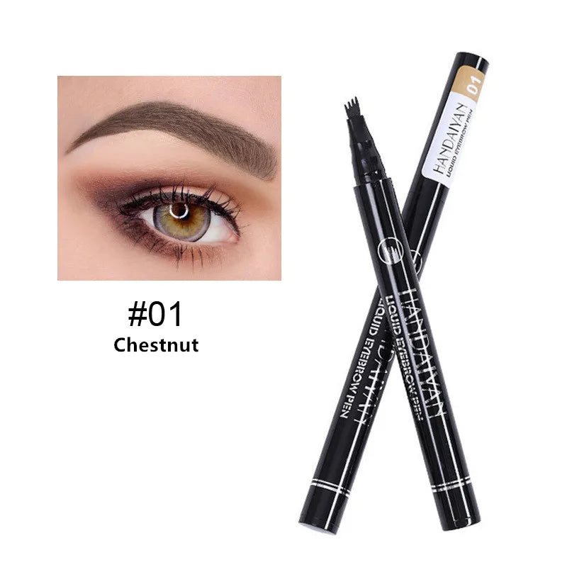 4D Microblading Eyebrow Pen – Long-Lasting, 4-Fork Tip for Natural Brows