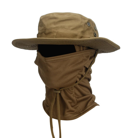 Camouflage Boonie Cap Balaclava Hat Suit Foldable Soft Hat Outdoor Hunting Fishing Wide Brimmed Hat Sunscreen Caps