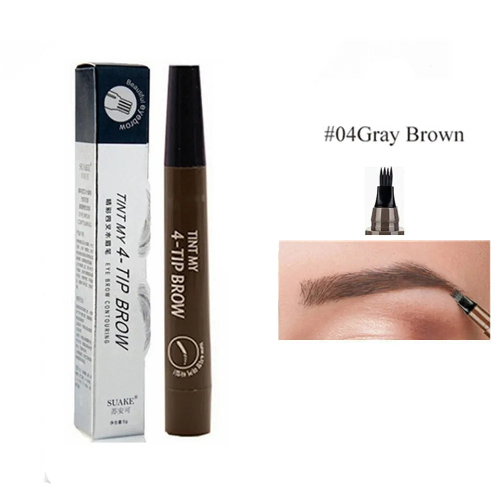 4D Microblading Eyebrow Pen – Long-Lasting, 4-Fork Tip for Natural Brows