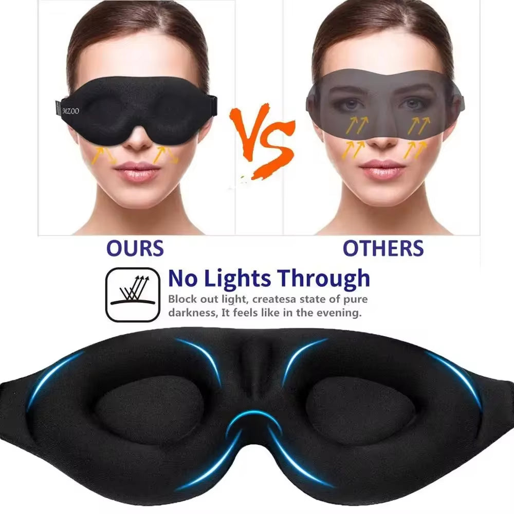 3D Contoured Sleep Mask – Light Blocking Eye Mask with Earplugs for Men & Women