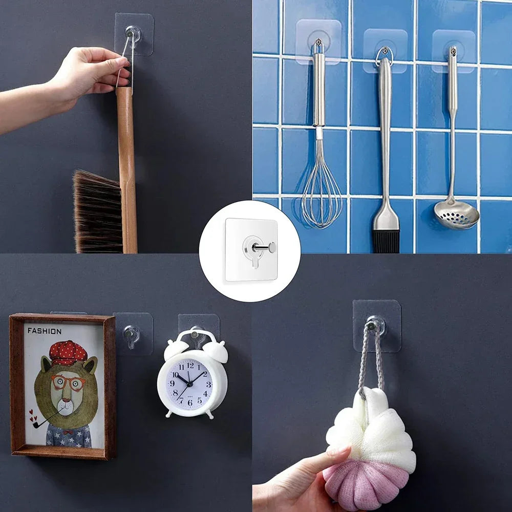 Strong Adhesive Hooks – No-Drill Hangers for Frames, Photos, Clocks & More