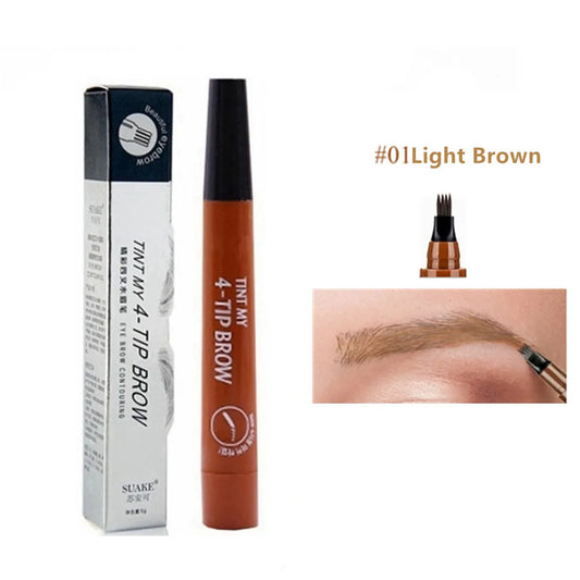 4D Microblading Eyebrow Pen – Long-Lasting, 4-Fork Tip for Natural Brows