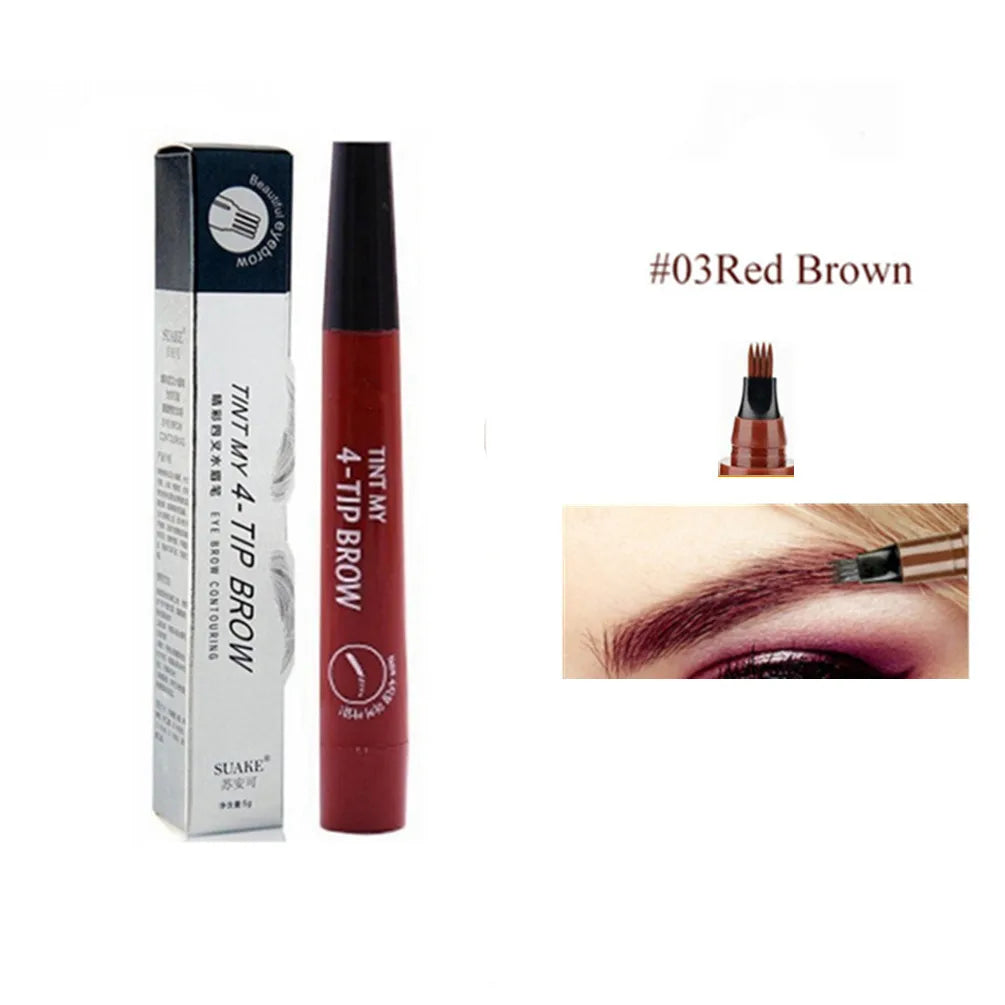 4D Microblading Eyebrow Pen – Long-Lasting, 4-Fork Tip for Natural Brows