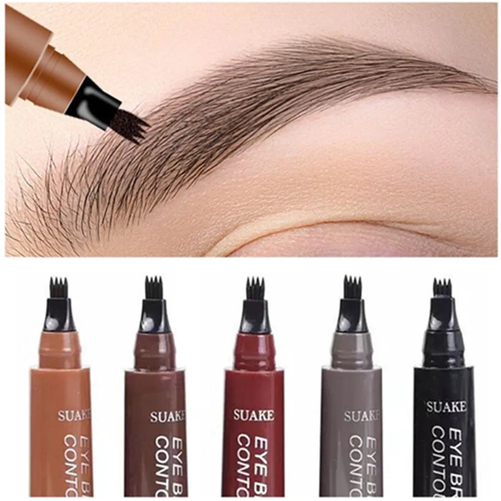 4D Microblading Eyebrow Pen – Long-Lasting, 4-Fork Tip for Natural Brows