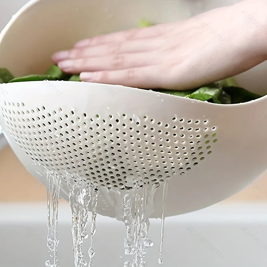 Multi-Purpose Rice & Produce Drainage Basket – Kitchen Sieve Tool