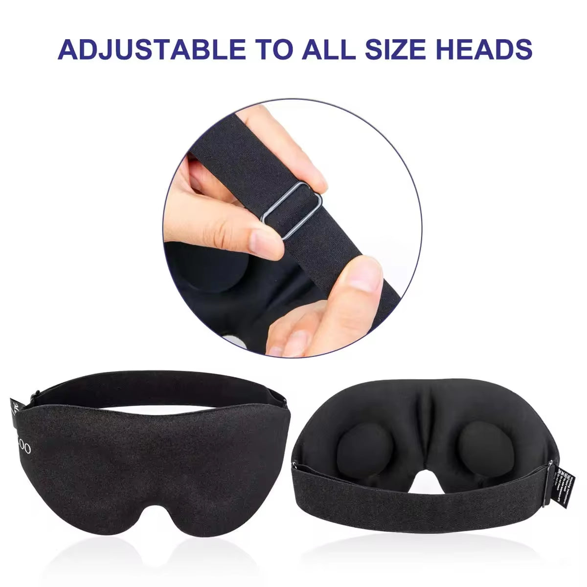 3D Contoured Sleep Mask – Light Blocking Eye Mask with Earplugs for Men & Women