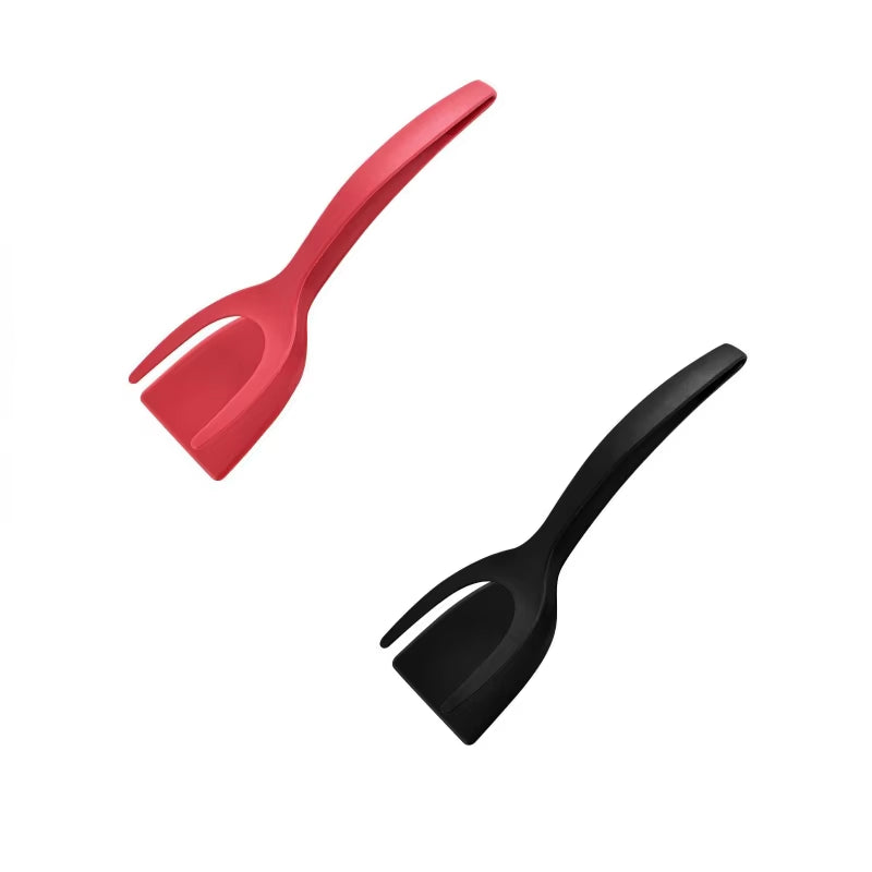 2-in-1 Nylon Grip Flip Tongs & Spatula – Versatile Kitchen Tool for Eggs, Steak, Pancakes & More