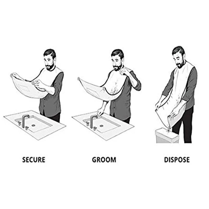 Beard Catcher Shaving Apron – Hair Trimming Bib for Easy Cleanup