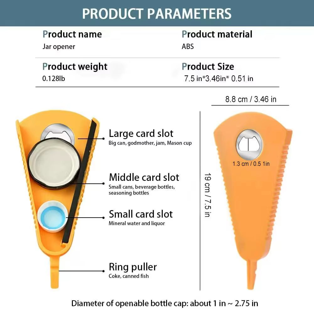 Multifunctional Can & Bottle Opener – For Beer, Jam, and Beverages