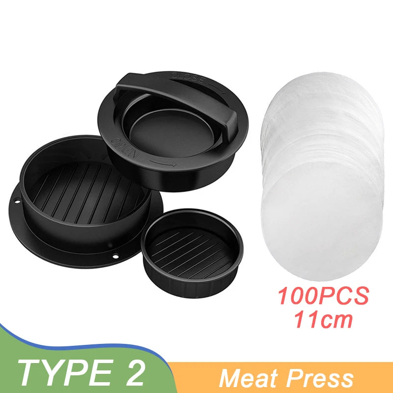 Non-Stick Hamburger Press – Round Shape Stuffed Patty Maker for Beef & Grilling