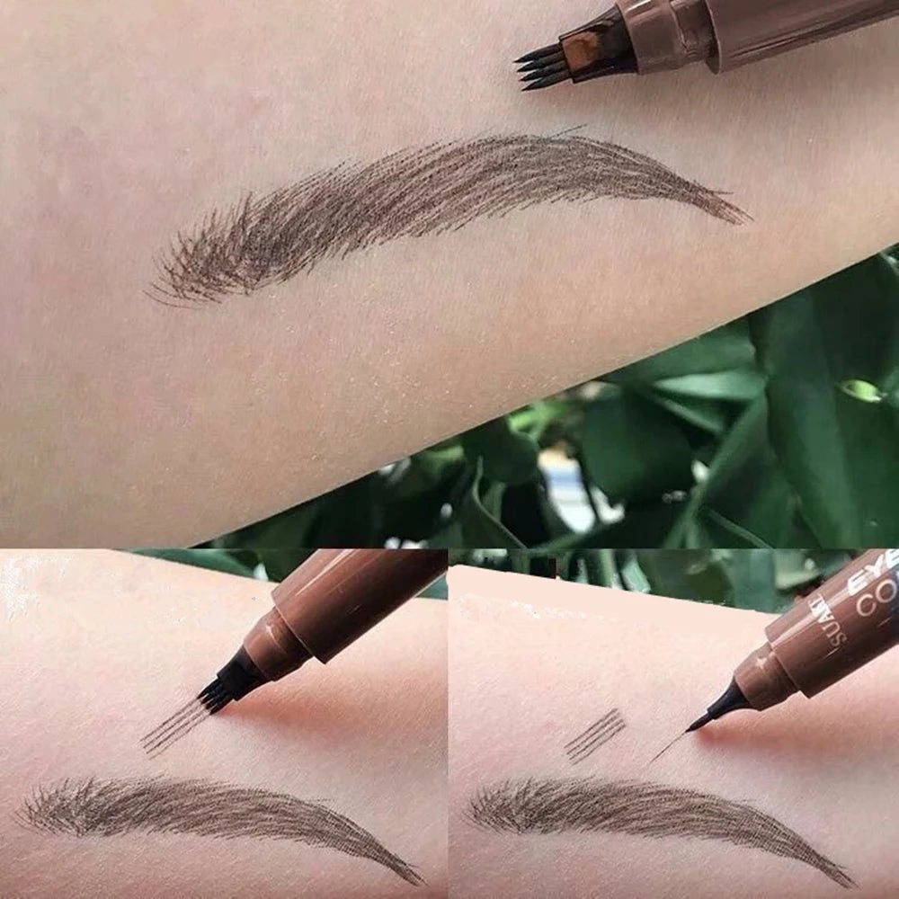 4D Microblading Eyebrow Pen – Long-Lasting, 4-Fork Tip for Natural Brows