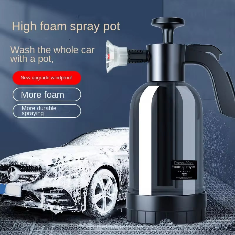 2L Hand Pump Foam Sprayer – 3-Nozzle Pneumatic Foam Cannon for Car Wash & Cleaning