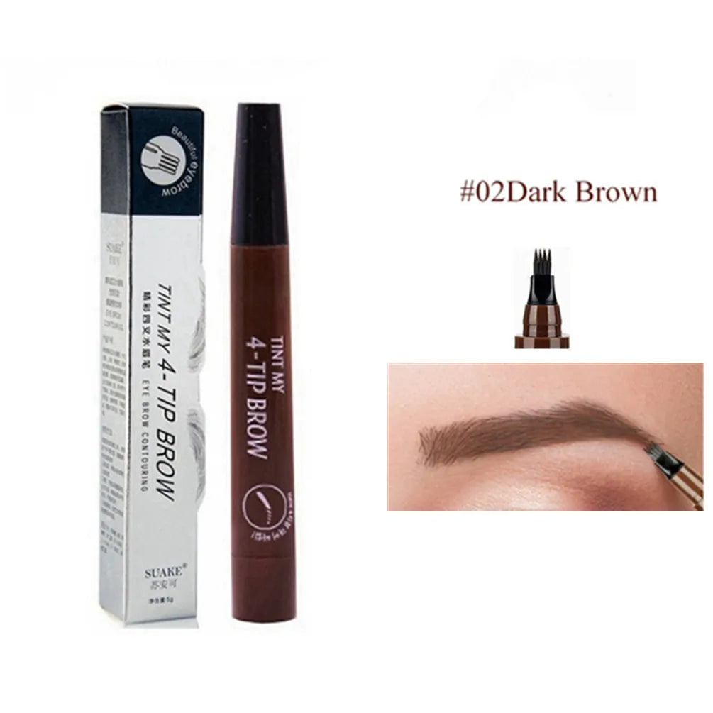 4D Microblading Eyebrow Pen – Long-Lasting, 4-Fork Tip for Natural Brows