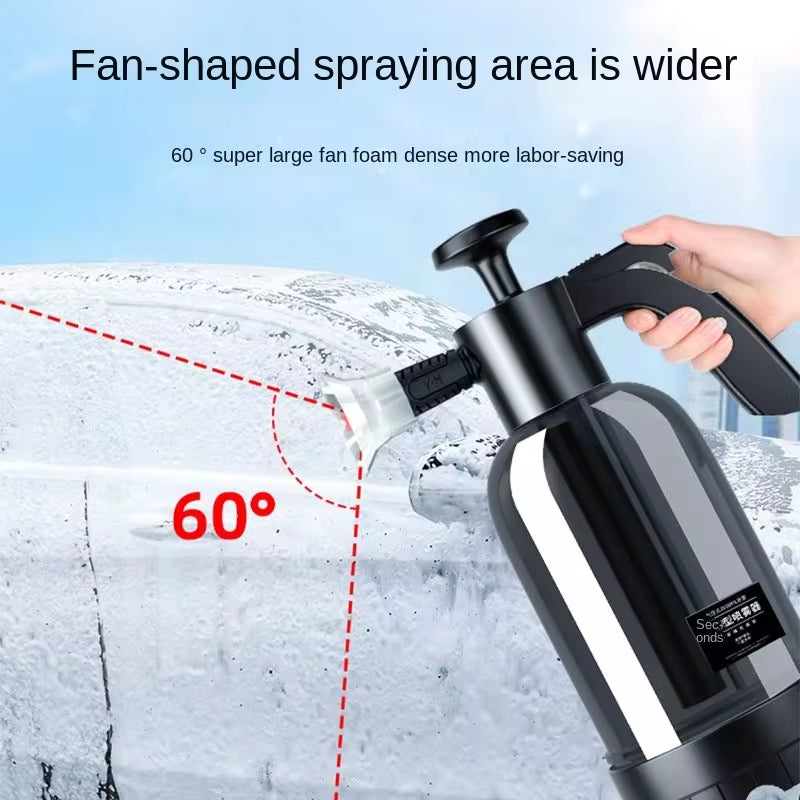 2L Hand Pump Foam Sprayer – 3-Nozzle Pneumatic Foam Cannon for Car Wash & Cleaning