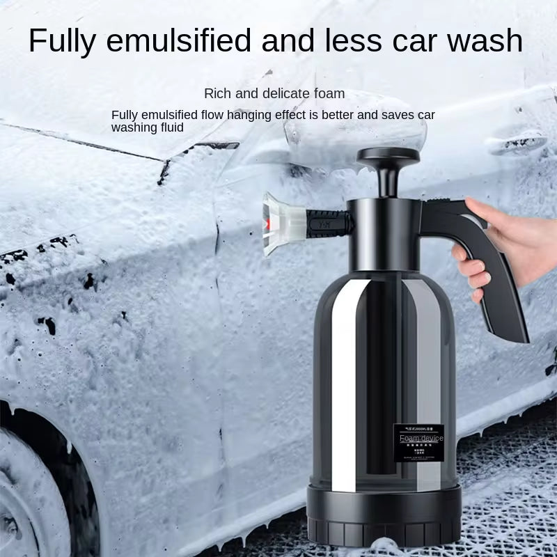 2L Hand Pump Foam Sprayer – 3-Nozzle Pneumatic Foam Cannon for Car Wash & Cleaning