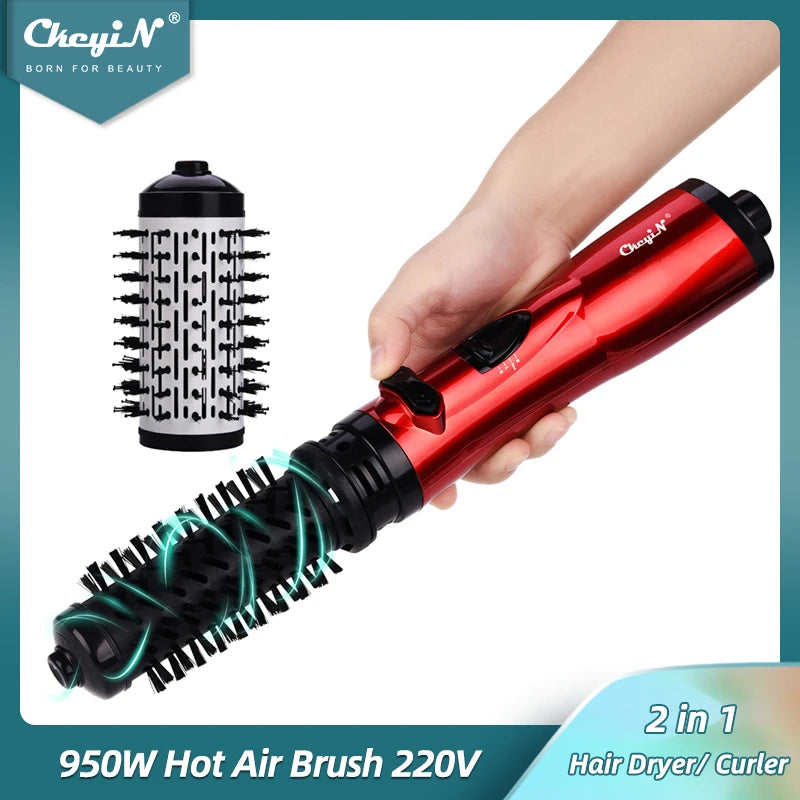 2-in-1 Hot Air Spin Brush – Auto-Rotating Ionic Hair Dryer & Styler