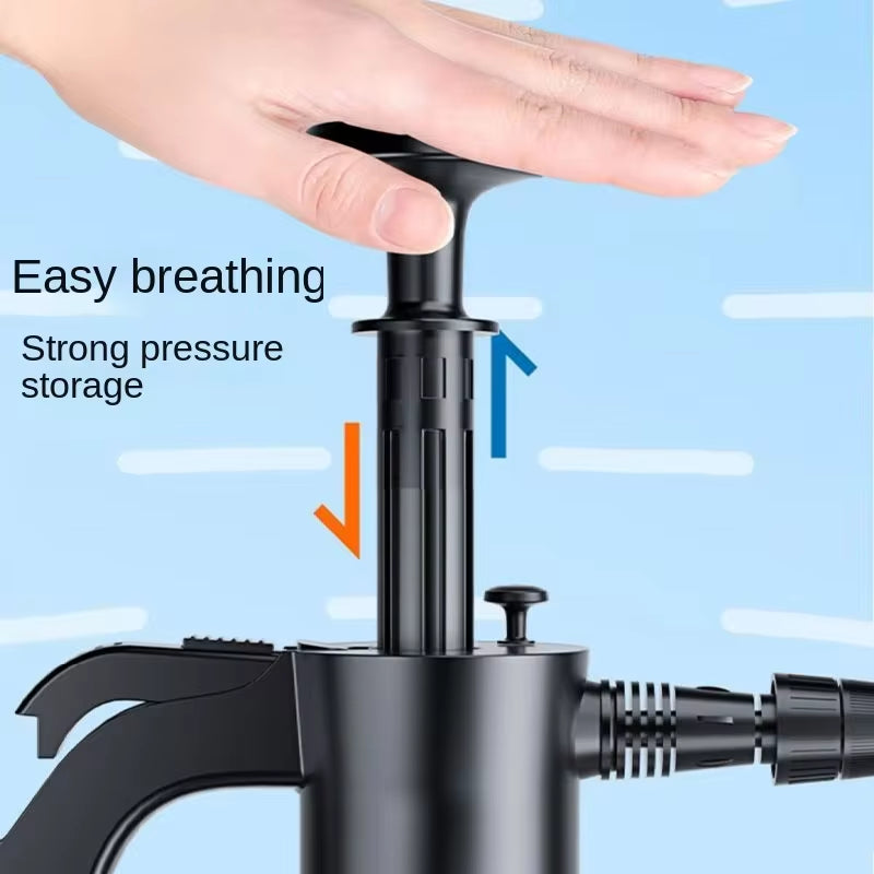 2L Hand Pump Foam Sprayer – 3-Nozzle Pneumatic Foam Cannon for Car Wash & Cleaning