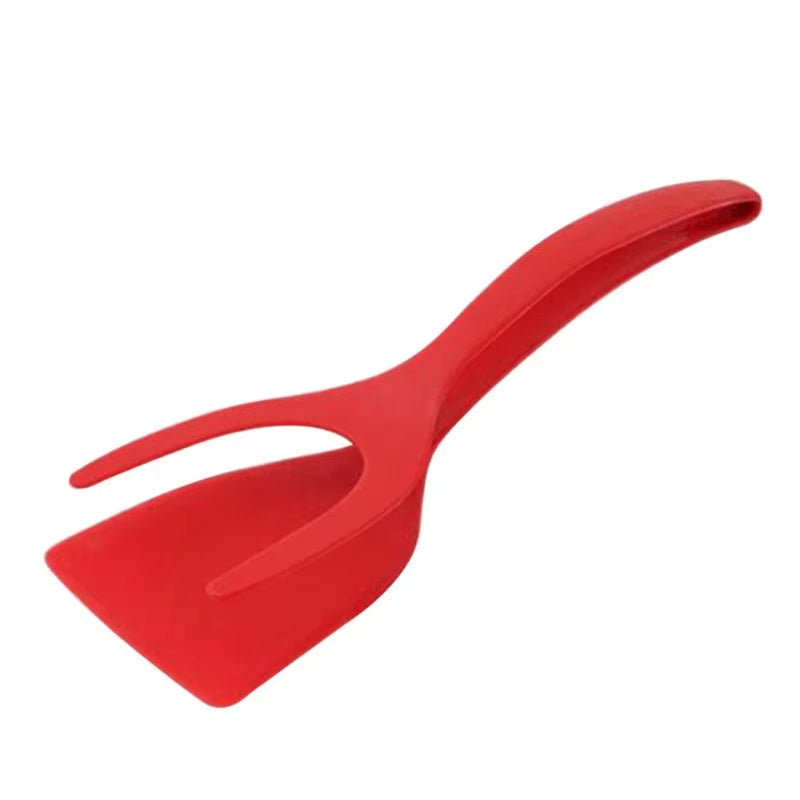 2-in-1 Nylon Grip Flip Tongs & Spatula – Versatile Kitchen Tool for Eggs, Steak, Pancakes & More