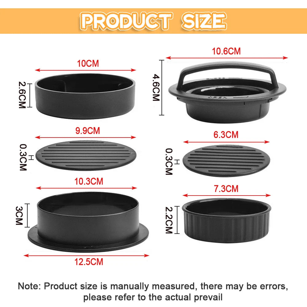 Non-Stick Hamburger Press – Round Shape Stuffed Patty Maker for Beef & Grilling